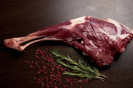 Fresh halal goat leg